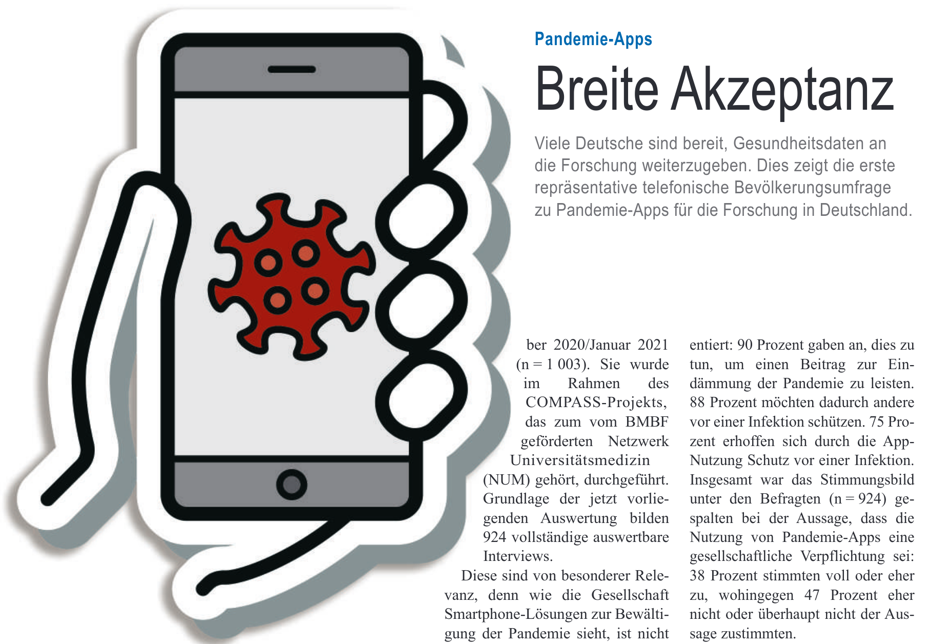 Article of the "Deutsches Ärtzeblatt" (Issue 27–28/2021)